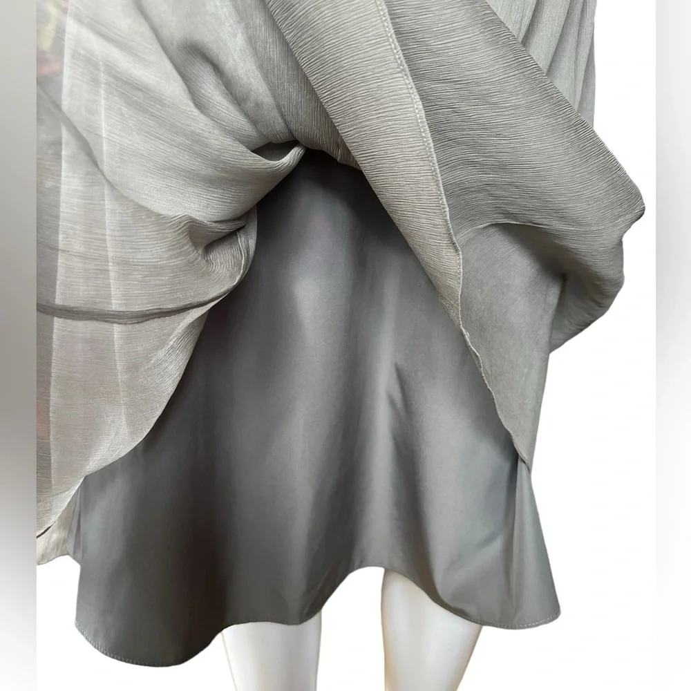 J. Crew - Womens Grey Silk Strapless Dress Sz 2